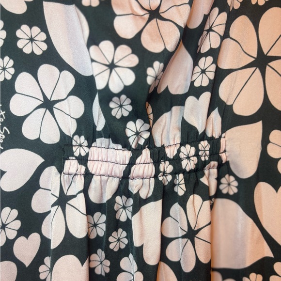 Kate Spade Spade Clover Hearts Caftan pink black coverup dress tunic - Picture 7 of 16
